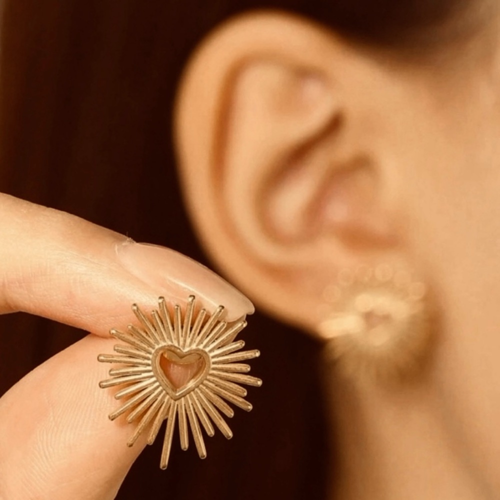 Radiant Sacred Heart~ of Jesus Immaculate Mary Burst Explode Catholic Steel Stud - Picture 2 of 16